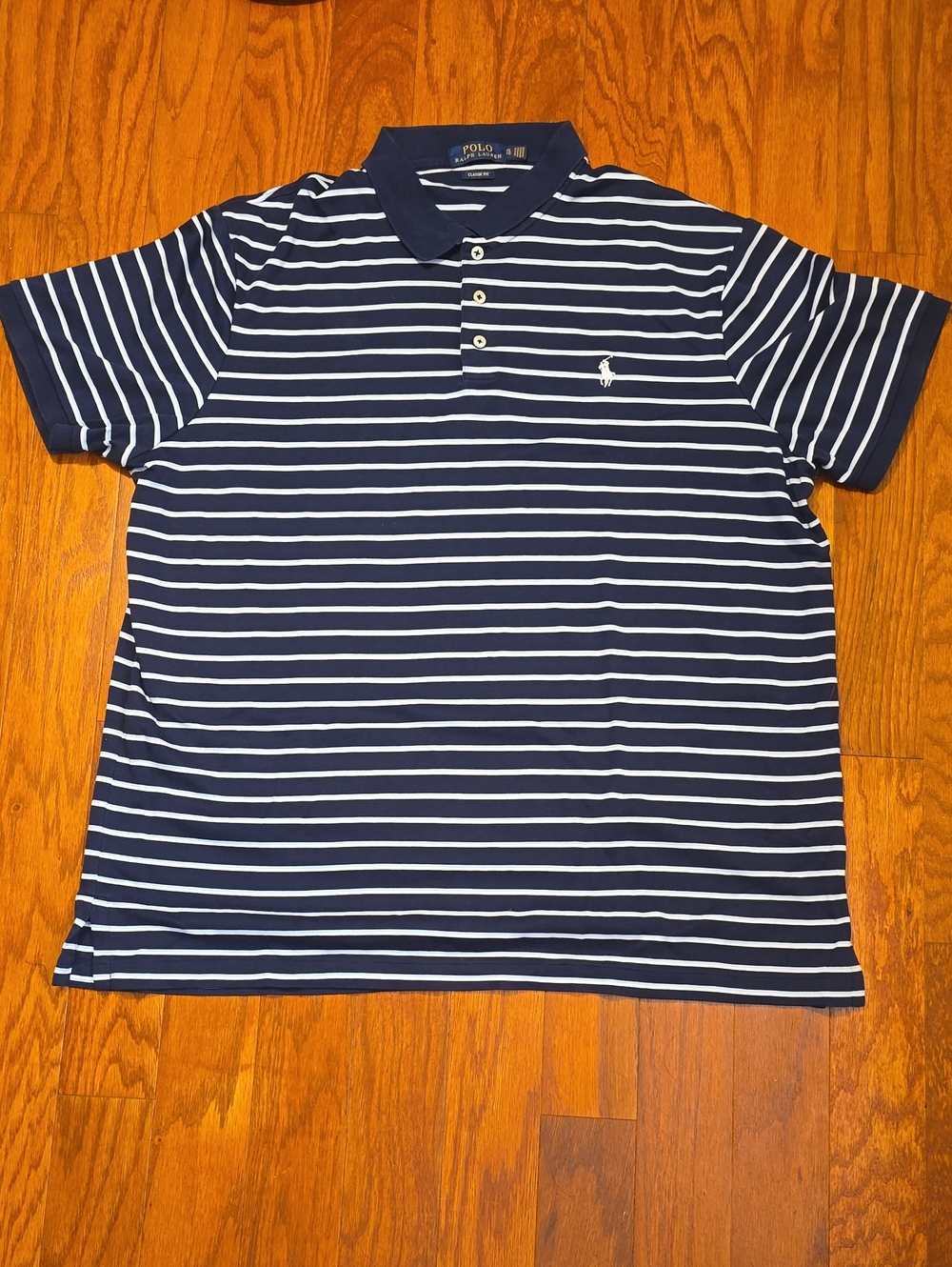 Polo by Ralph Lauren Navy and White Striped Polo Shirt